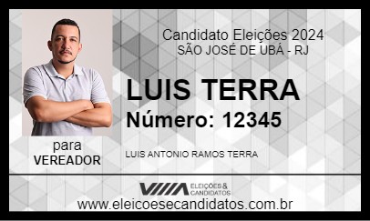 Candidato LUIS TERRA 2024 - SÃO JOSÉ DE UBÁ - Eleições