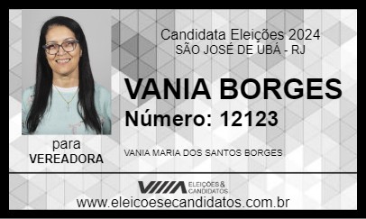 Candidato VANIA BORGES 2024 - SÃO JOSÉ DE UBÁ - Eleições