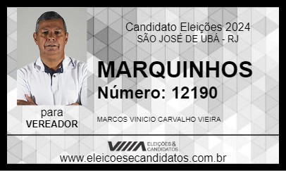 Candidato MARQUINHOS 2024 - SÃO JOSÉ DE UBÁ - Eleições