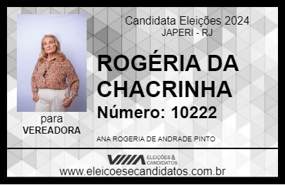 Candidato ROGÉRIA DA CHACRINHA 2024 - JAPERI - Eleições