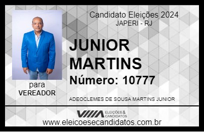 Candidato JUNIOR MARTINS 2024 - JAPERI - Eleições