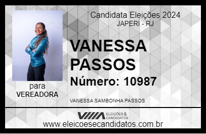 Candidato VANESSA PASSOS 2024 - JAPERI - Eleições