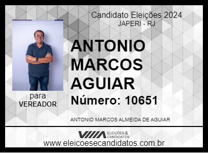 Candidato ANTONIO MARCOS AGUIAR 2024 - JAPERI - Eleições