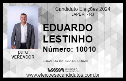 Candidato EDUARDO LESTINHO 2024 - JAPERI - Eleições