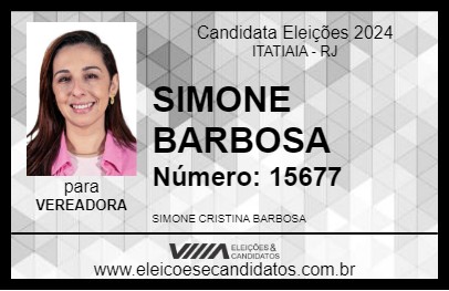 Candidato SIMONE BARBOSA 2024 - ITATIAIA - Eleições