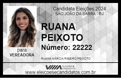 Candidato RUANA PEIXOTO 2024 - SÃO JOÃO DA BARRA - Eleições