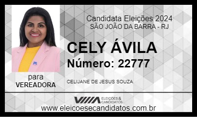 Candidato CELY ÁVILA 2024 - SÃO JOÃO DA BARRA - Eleições