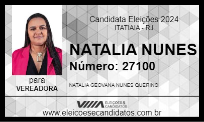 Candidato NATALIA NUNES 2024 - ITATIAIA - Eleições