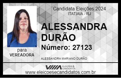 Candidato ALESSANDRA DURÃO 2024 - ITATIAIA - Eleições