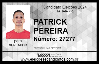 Candidato PATRICK PEREIRA 2024 - ITATIAIA - Eleições