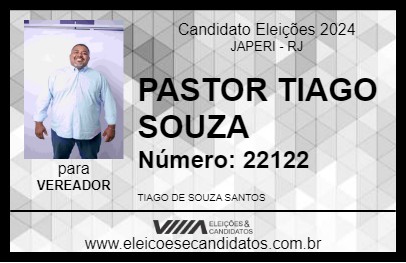 Candidato PASTOR TIAGO SOUZA 2024 - JAPERI - Eleições