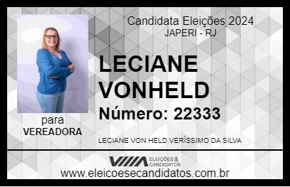 Candidato LECIANE VON-HELD 2024 - JAPERI - Eleições