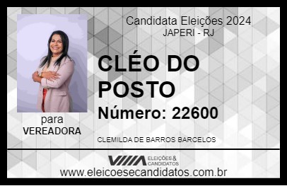 Candidato CLÉO DO POSTO 2024 - JAPERI - Eleições