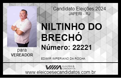 Candidato NILTINHO DO BRECHÓ 2024 - JAPERI - Eleições