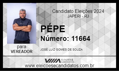 Candidato PÉPE DA FARMÁCIA 2024 - JAPERI - Eleições