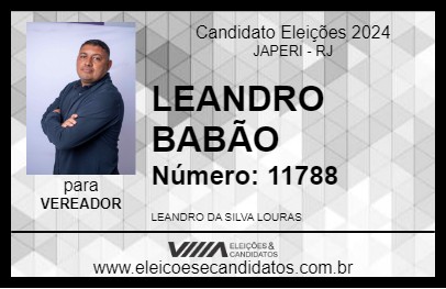 Candidato LEANDRO BABÃO 2024 - JAPERI - Eleições