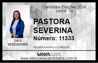 Candidato PASTORA SEVERINA 2024 - JAPERI - Eleições