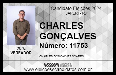 Candidato CHARLES GONÇALVES 2024 - JAPERI - Eleições