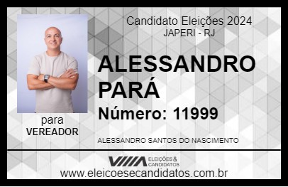 Candidato ALESSANDRO PARÁ 2024 - JAPERI - Eleições