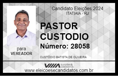 Candidato PASTOR CUSTODIO 2024 - ITATIAIA - Eleições