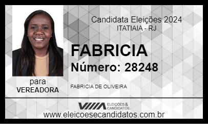 Candidato FABRICIA 2024 - ITATIAIA - Eleições