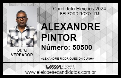 Candidato ALEXANDRE PINTOR 2024 - BELFORD ROXO - Eleições