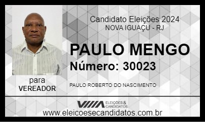 Candidato PAULO MENGO 2024 - NOVA IGUAÇU - Eleições