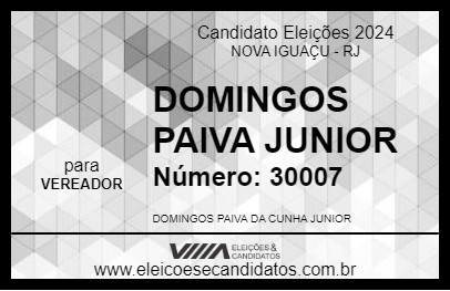 Candidato DOMINGOS PAIVA JUNIOR 2024 - NOVA IGUAÇU - Eleições