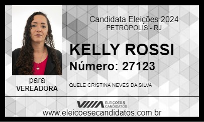 Candidato KELLY ROSSI 2024 - PETRÓPOLIS - Eleições