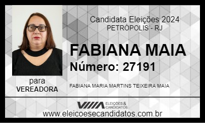 Candidato FABIANA MAIA 2024 - PETRÓPOLIS - Eleições