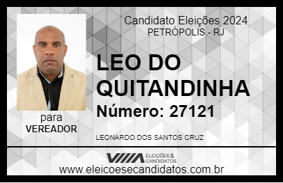 Candidato LEO DO QUITANDINHA 2024 - PETRÓPOLIS - Eleições