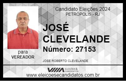 Candidato JOSÉ CLEVELANDE 2024 - PETRÓPOLIS - Eleições