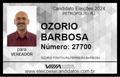 Candidato OZORIO BARBOSA 2024 - PETRÓPOLIS - Eleições