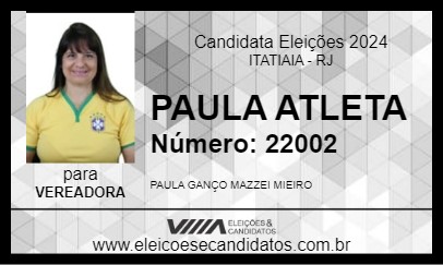 Candidato PAULA ATLETA 2024 - ITATIAIA - Eleições