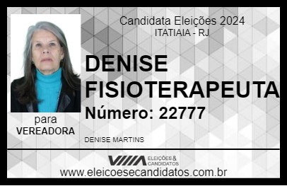 Candidato DENISE FISIOTERAPEUTA 2024 - ITATIAIA - Eleições