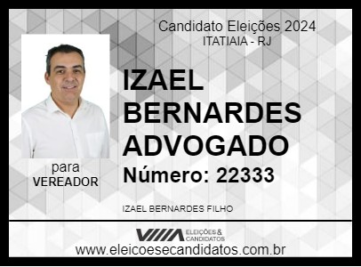 Candidato IZAEL BERNARDES ADVOGADO 2024 - ITATIAIA - Eleições