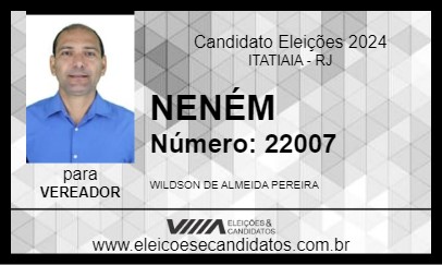 Candidato NENÉM 2024 - ITATIAIA - Eleições