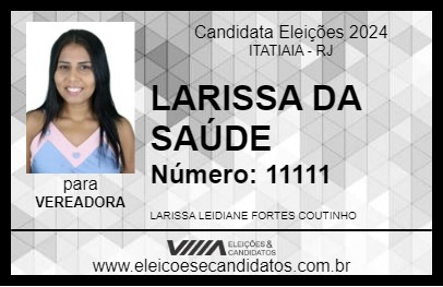 Candidato LARISSA DA SAÚDE 2024 - ITATIAIA - Eleições