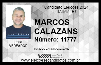 Candidato MARCOS CALAZANS 2024 - ITATIAIA - Eleições