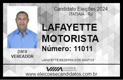 Candidato LAFAYETTE MOTORISTA 2024 - ITATIAIA - Eleições