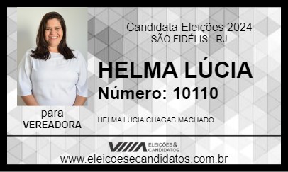 Candidato HELMA LÚCIA 2024 - SÃO FIDÉLIS - Eleições