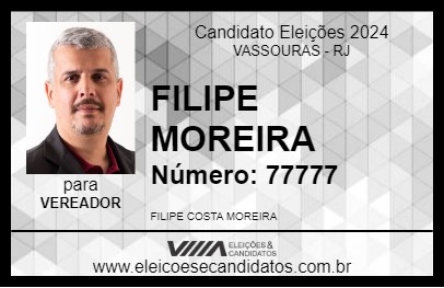 Candidato FILIPE MOREIRA 2024 - VASSOURAS - Eleições