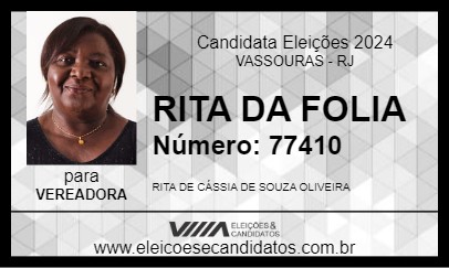 Candidato RITA DA FOLIA 2024 - VASSOURAS - Eleições