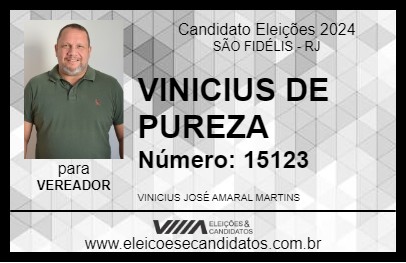 Candidato VINICIUS DE PUREZA 2024 - SÃO FIDÉLIS - Eleições