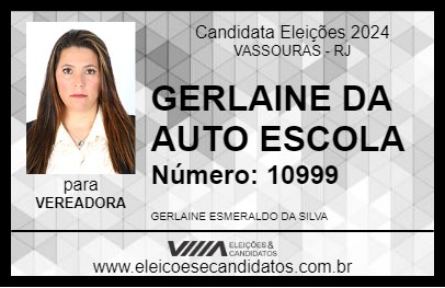 Candidato GERLAINE DA AUTO ESCOLA 2024 - VASSOURAS - Eleições