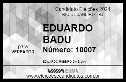 Candidato EDUARDO BADU 2024 - RIO DE JANEIRO - Eleições