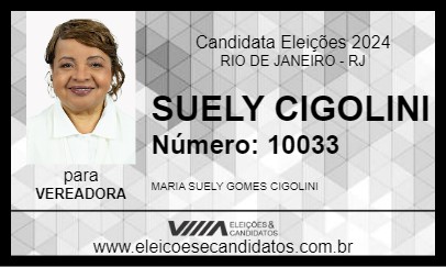 Candidato SUELY CIGOLINI 2024 - RIO DE JANEIRO - Eleições