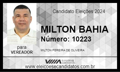 Candidato MILTON BAHIA 2024 - RIO DE JANEIRO - Eleições