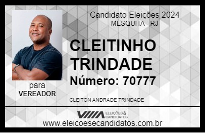 Candidato CLEITINHO TRINDADE 2024 - MESQUITA - Eleições