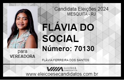 Candidato FLÁVIA DO SOCIAL 2024 - MESQUITA - Eleições